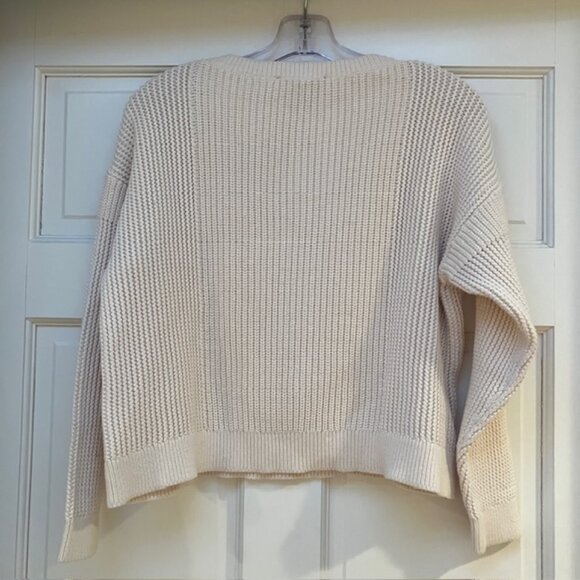 Ann Taylor Cream Colored Cotton Blend Crewneck sweater size S - Picture 2 of 6